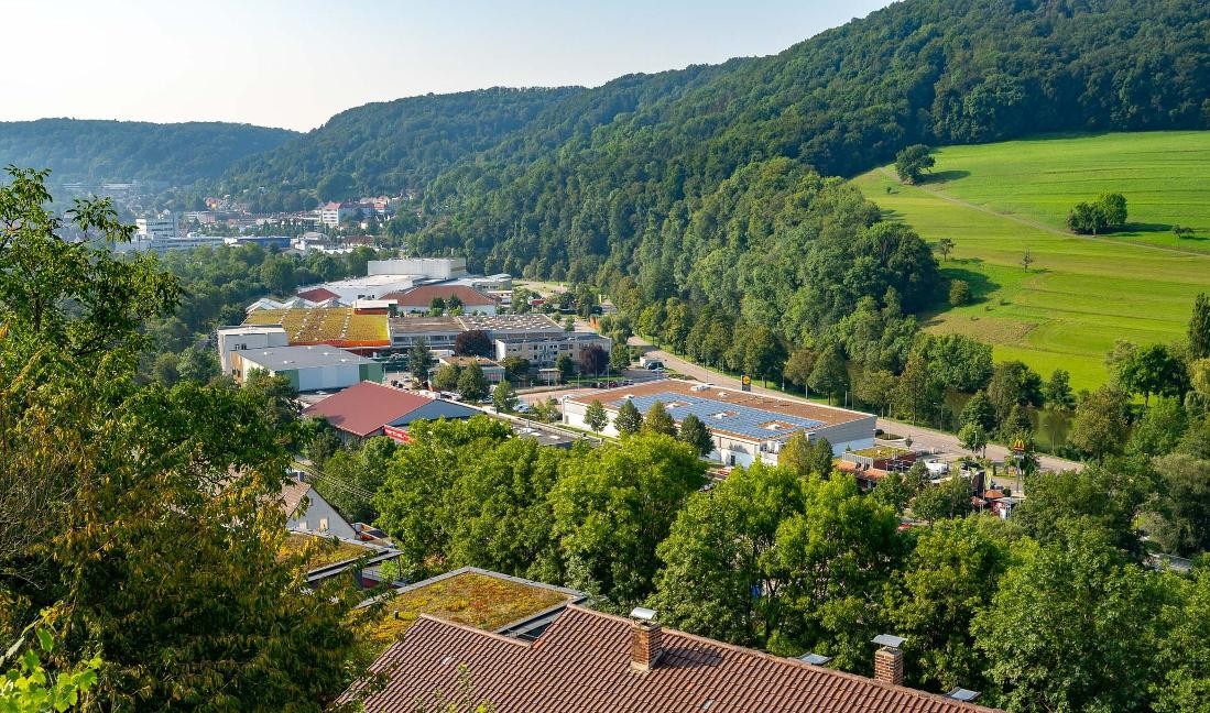 Luftaufnahme vom Gewerbegebiet Künzelsau.