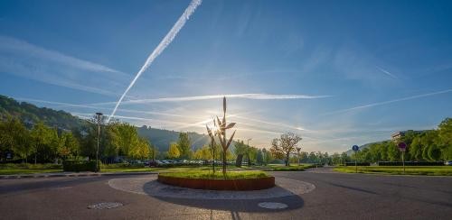 Wendeplatte auf dem Wertwiesen-Parkplatz.