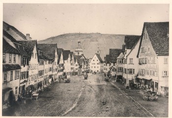 Archivbild der Künzelsauer Hauptstraße um 1870.
