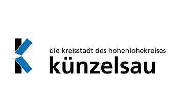 Logo der Stadtverwaltung Künzelsau mit blau-schwarzem großen K