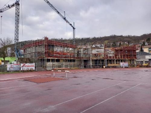 Baustelle vom Sportvereinszentrum.