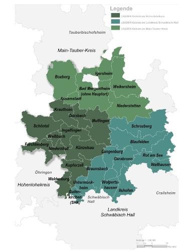 Karte von Hohenlohe und Tauber