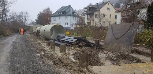 Bauarbeiten Regenüberlaufbecken.